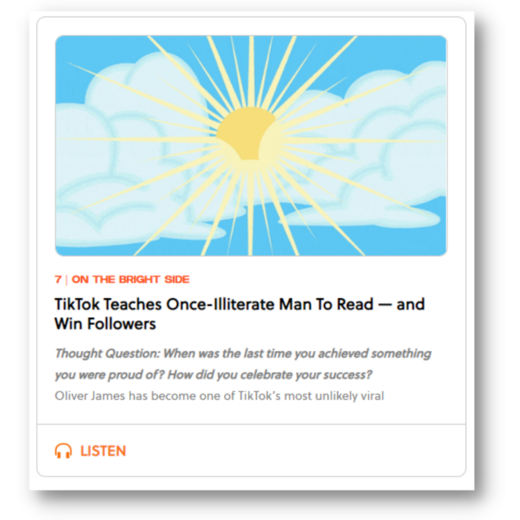 On The Bright Side Article and Though Prompt