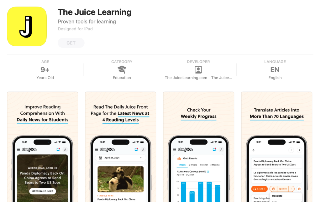 image of the juice app available on the apple app store